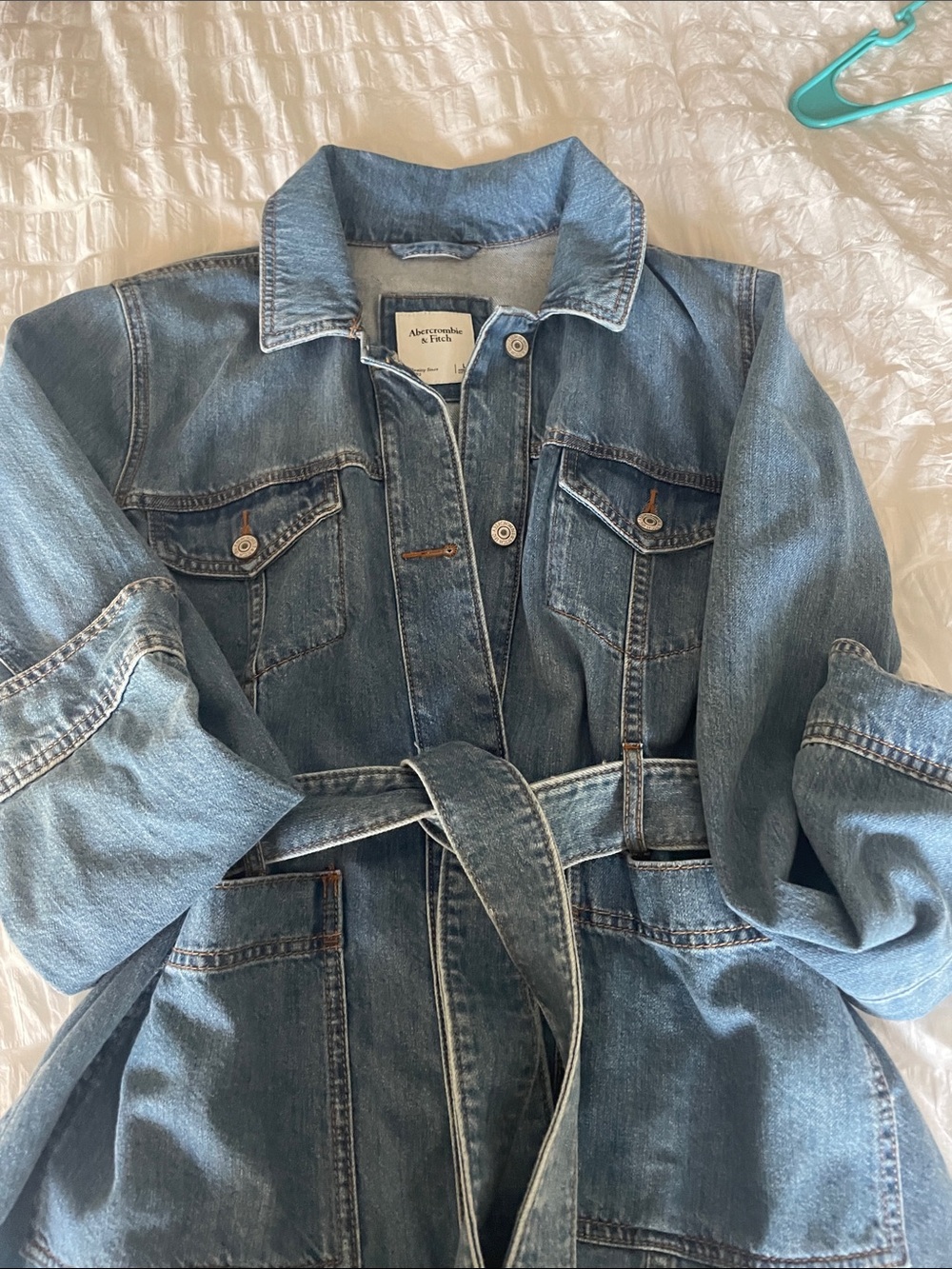 Abercrombie & Fitch Blue Denim Jacket with Chest Pockets - Picture 2 of 4